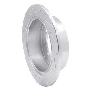 Dodge COLT Brake Rotor (1) - Rear Right - R1 Concepts - Drilled & Slotted - Silver - `92-`04